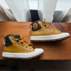 Youth Converse Waterproof Leather Boots Sz 3 Slip Resistant Winter Rain